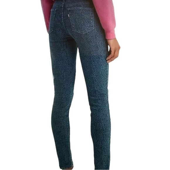 LEVI’S Women’s 711 Skinny Animal Leopard Print Denim Jeans Blue Size 27/4 - Picture 3 of 12